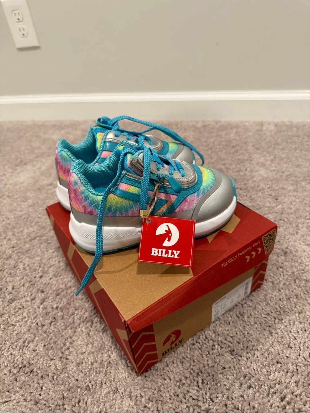 Kids Tie-Dye Sneakers with Teal Accents